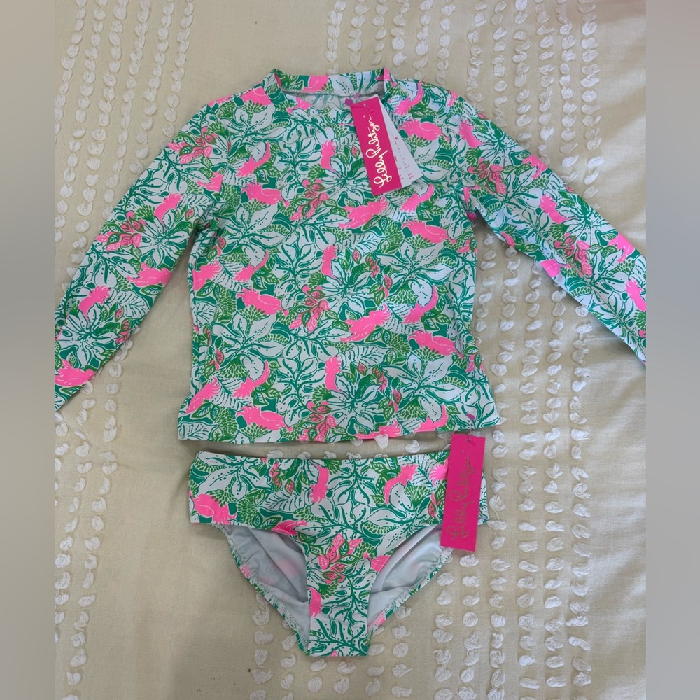 Lilly Pulitzer Kids Rash Guard Swim Set NWT
